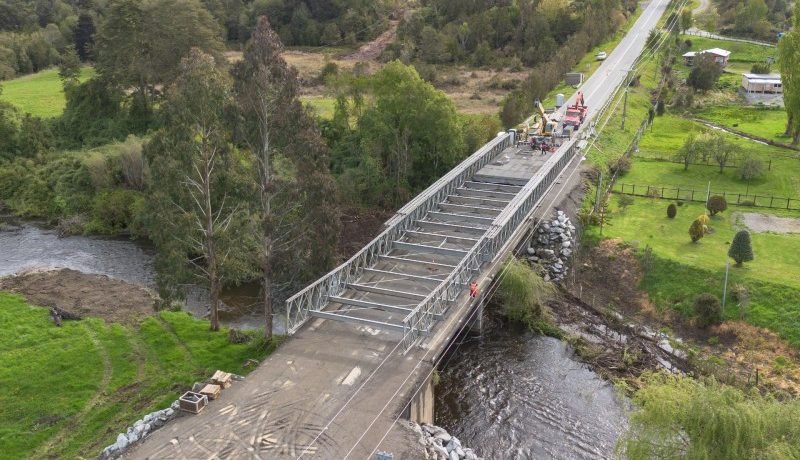 puerto varas: avance del 75% en puente mecano de colegual